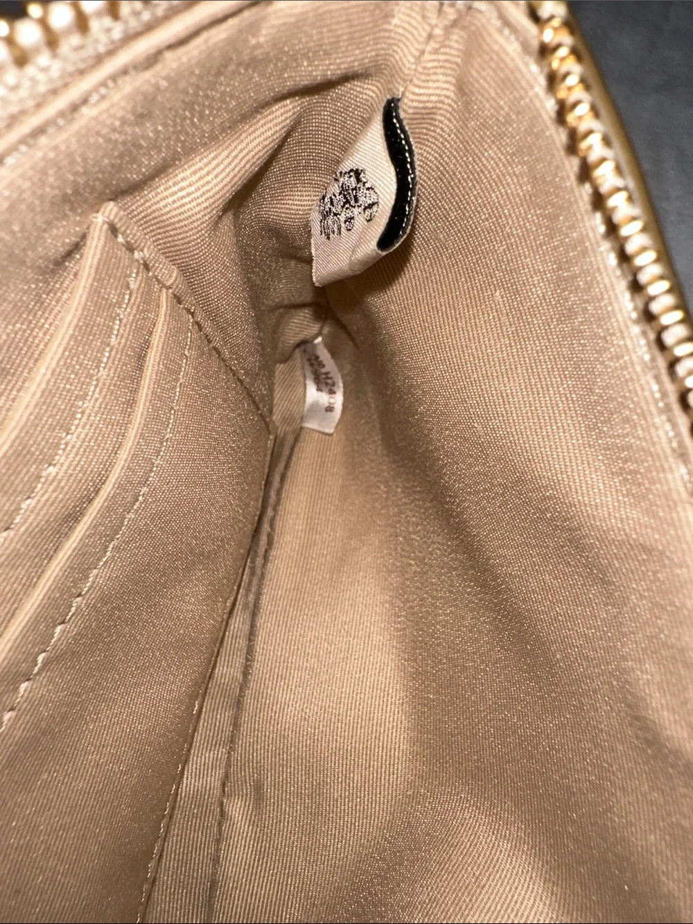 Coach Metallic Signature Wristlet - Champagne Gold